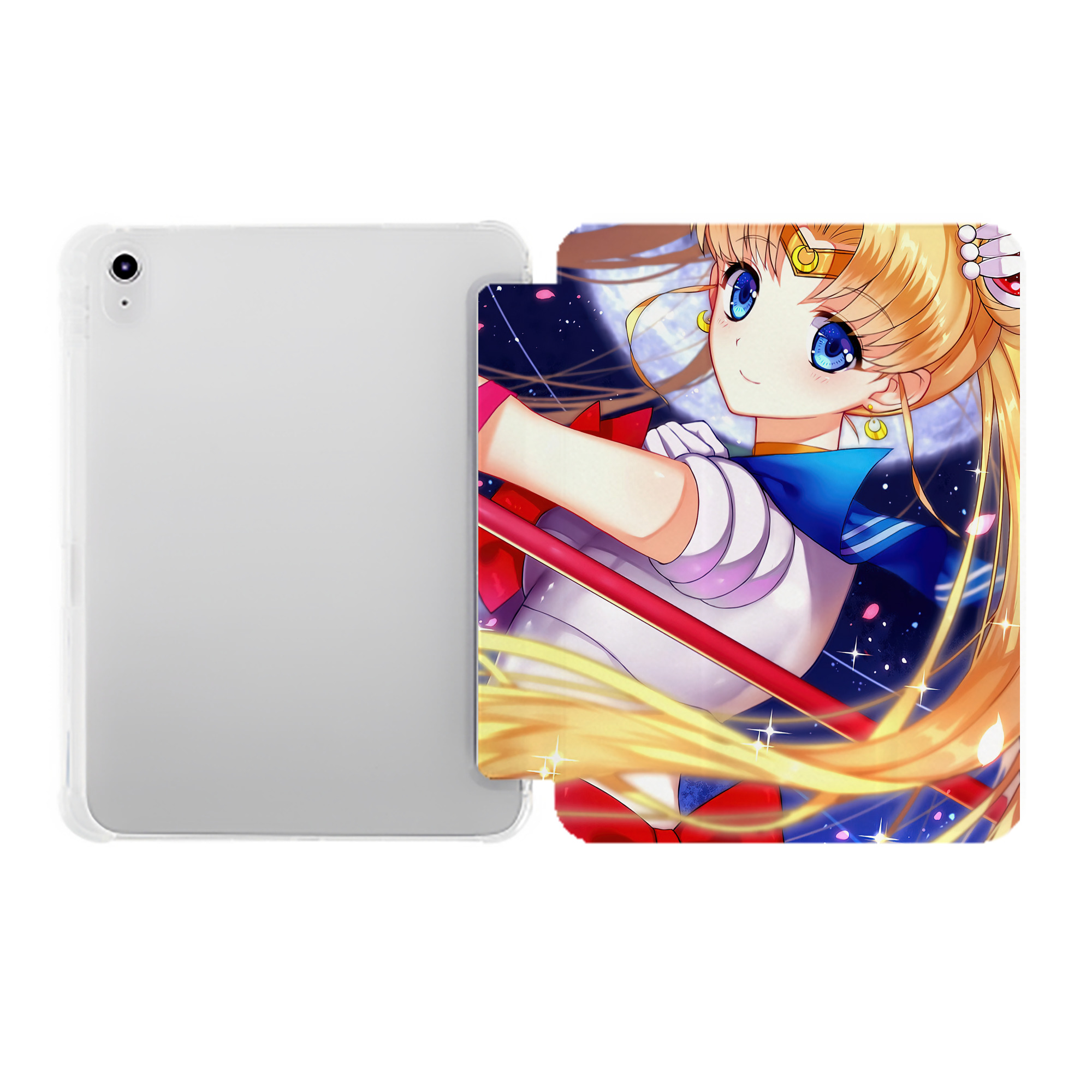 （画像用） 美少女戦士セーラームーン Sailor Moon IPad ケース ペン収納付き 三つ折りスタンド PUレザー×シリコン 対応機種9.5/10.5/10.9インチ